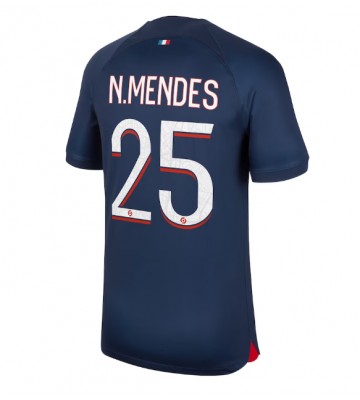 Paris Saint-Germain Nuno Mendes #25 Primera Equipación 2023-24 Manga Corta